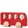 Bus red with 4 men