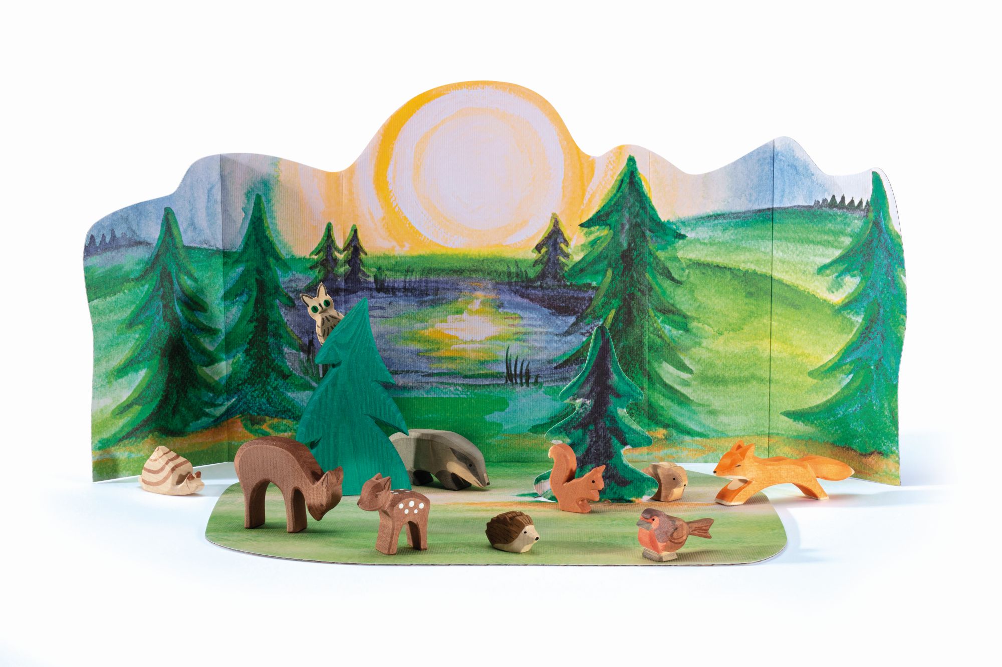 Wald Set mit Diorama 12-tlg